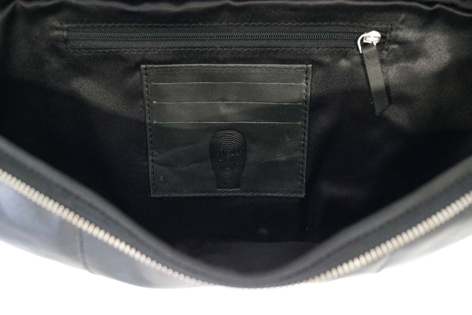 Miko bumbag i sort læder - L