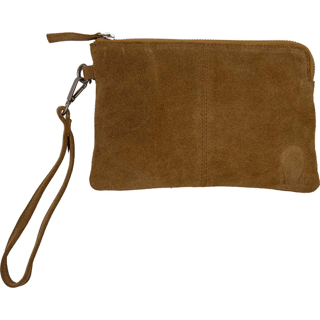 Alpha clutch i ruskind - camel