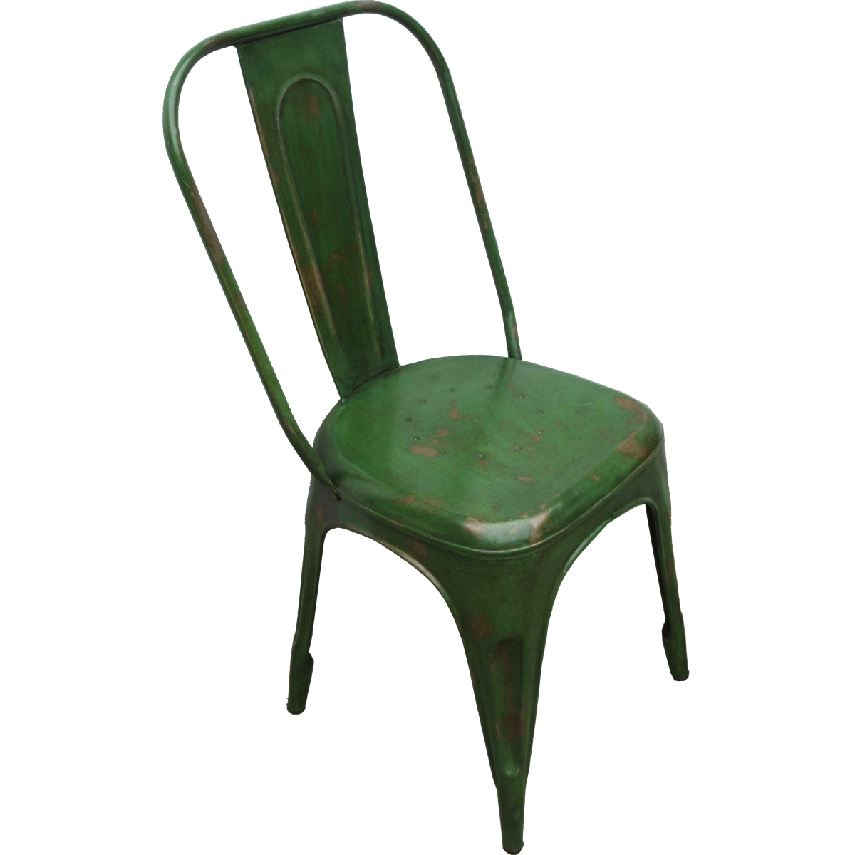 LIVING stol høj ryg - grøn med patina