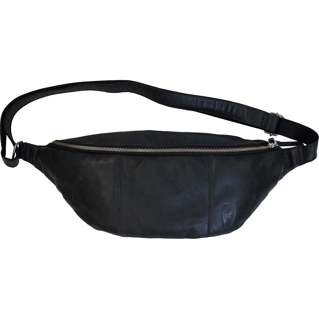 Miko bumbag i sort læder - L