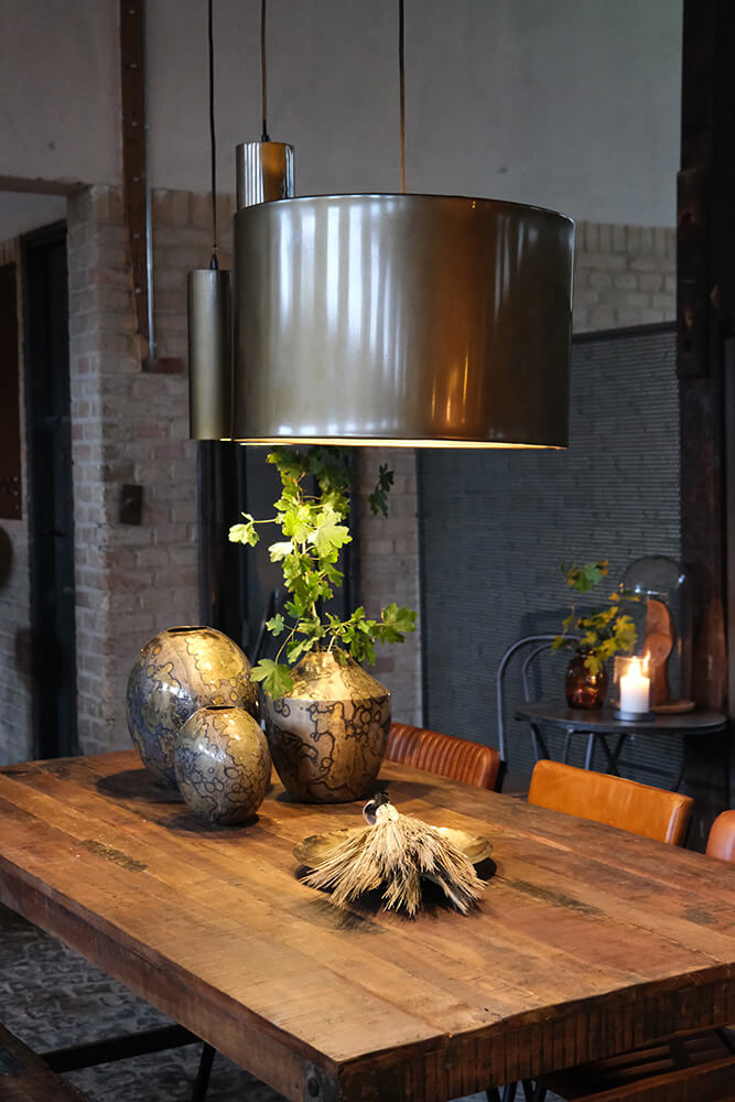 Jonah loftslampe L - antikmessing