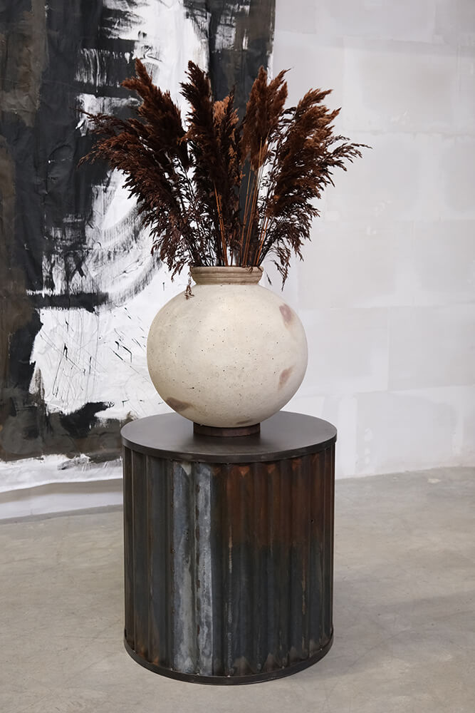 Råt rundt sofabordssæt eller krukkesæt