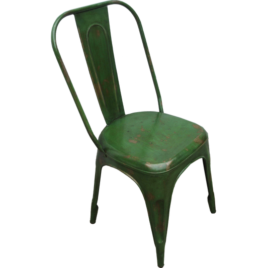 LIVING stol høj ryg - grøn med patina