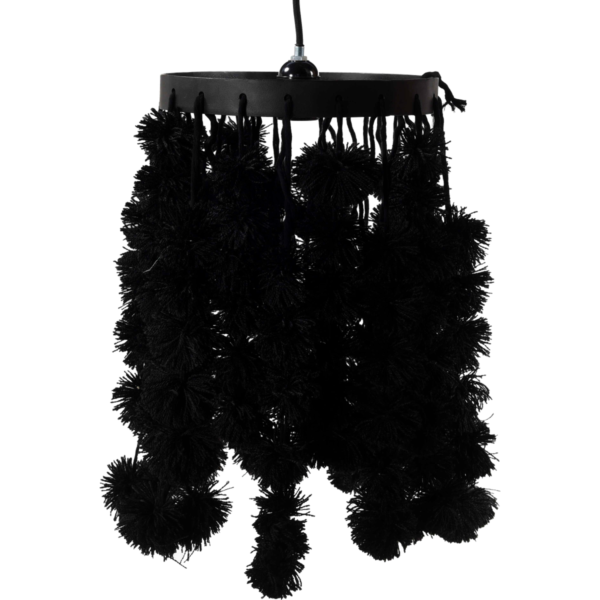 Loftlampe med sorte kvaster
